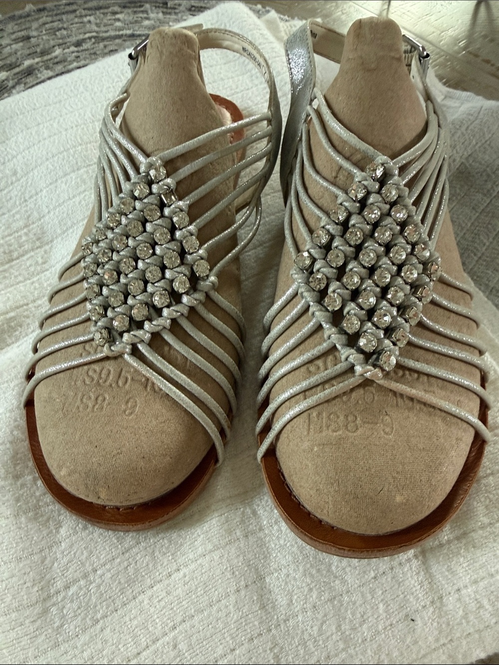 Hot Rated Women’s Silver Embellished Strappy Sandals